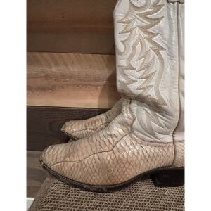 Dan Post Vintage‎ Western Cowboy Boots with Snakeskin Python 8502 Sz 6